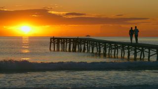 Link to Video | landscape, Alcudia beach, surf, water, Spain, Mediterranean Sea, Balearic Islands, red sky at morning, Mediterranean Basin, morning, nature, Mallorca, coast