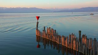 Link to Video | Alps, Germany, breakwater, lake, water, Lake Constance, Southern Germany, mountain range, Wasserburg am Bodensee, wooden fence, land waters, Baden-Württemberg