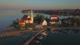 Link to Video | lake, Pfarrkirche, Christian Church, Lake Constance, Southern Germany, Wasserburg am Bodensee, Bavaria