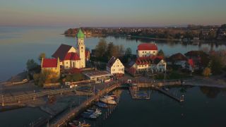 Link to Video | lake, Pfarrkirche, Christian Church, Lake Constance, Southern Germany, Wasserburg am Bodensee, Bavaria