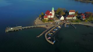 Link to Video | lake, Pfarrkirche, Christian Church, Lake Constance, Southern Germany, Wasserburg am Bodensee, Bavaria