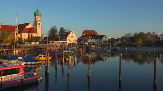 Link to Video | lake, Pfarrkirche, Christian Church, Lake Constance, Southern Germany, Wasserburg am Bodensee, Bavaria