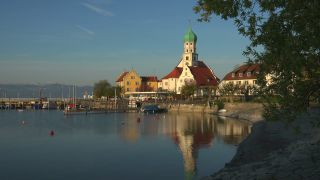 Link to Video | lake, Pfarrkirche, Christian Church, Lake Constance, Southern Germany, Wasserburg am Bodensee, Bavaria
