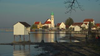 Link to Video | lake, Pfarrkirche, Christian Church, Lake Constance, Southern Germany, Wasserburg am Bodensee, Bavaria