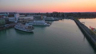 Link to Video | Friedrichshafen, Zeppelin Museum Friedrichshafen, ferry ship, Friedrichshafen, Lake Constance, port, Southern Germany, ferry shipping, Baden-Württemberg