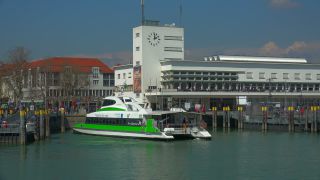 Link to Video | Friedrichshafen, Zeppelin Museum Friedrichshafen, ferry ship, Friedrichshafen, Lake Constance, port, Southern Germany, ferry shipping, Baden-Württemberg