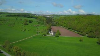 Link to Video | landscape, bird's-eye view, Rhineland-Palatinate, Germany, field, forest, aerial shot, village, Fisch, nature, Saargau