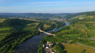 Link to Video | landscape, bird's-eye view, Rhineland-Palatinate, Saar, watercourse, valley, river, aerial shot, Mosel-Saar-Ruwer, Trier-Saarburg