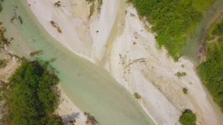 Link to Video | Upper Bavaria, Isar, landscape, bird's-eye view, Alps, Germany, Gebirge, Isartal, river, forest, mountain range, aerial shot, Wallgau, nature, wilderness