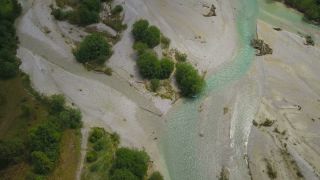 Link to Video | Upper Bavaria, Isar, landscape, bird's-eye view, Alps, Germany, Gebirge, Isartal, river, forest, mountain range, aerial shot, Wallgau, nature, wilderness