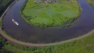 Link to Video | landscape, bird's-eye view, Rhineland-Palatinate, Saar, cruise, Germany, cruise ship, river, aerial shot, nature, Trier-Saarburg