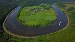 Link to Video | landscape, bird's-eye view, Rhineland-Palatinate, Saar, cruise, Germany, cruise ship, river, aerial shot, nature, Trier-Saarburg
