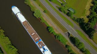 Link to Video | landscape, bird's-eye view, Rhineland-Palatinate, Saar, cruise, Germany, cruise ship, river, aerial shot, nature, Trier-Saarburg