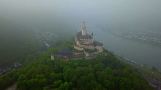 Link to Video | landscape, Rhineland-Palatinate, tourist destination, Germany, castle, Marksburg, Braubach, tourist attraction, Rhine, point of interest