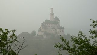 Link to Video | landscape, Rhineland-Palatinate, tourist destination, Germany, castle, Marksburg, Braubach, tourist attraction, Rhine, point of interest