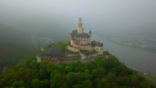 Link to Video | landscape, Rhineland-Palatinate, tourist destination, Germany, castle, Marksburg, Braubach, tourist attraction, Rhine, point of interest