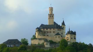 Link to Video | landscape, Rhineland-Palatinate, tourist destination, Germany, castle, Marksburg, Braubach, tourist attraction, Rhine, point of interest