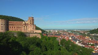 Link to Video | tourist destination, Neckar, castle, Heidelberg, Heidelberg Castle, tourist attraction, château, human-made geographic feature, architectural structure, point of interest, Untermerzbach castle ruins, Baden-Württemberg