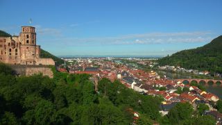 Link to Video | tourist destination, Neckar, castle, Heidelberg, Heidelberg Castle, tourist attraction, château, human-made geographic feature, architectural structure, point of interest, Untermerzbach castle ruins, Baden-Württemberg
