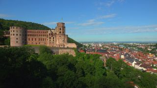 Link to Video | tourist destination, Neckar, castle, Heidelberg, Heidelberg Castle, tourist attraction, château, human-made geographic feature, architectural structure, point of interest, Untermerzbach castle ruins, Baden-Württemberg