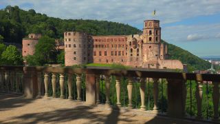 Link to Video | tourist destination, Neckar, castle, Heidelberg, Heidelberg Castle, tourist attraction, château, human-made geographic feature, architectural structure, point of interest, Untermerzbach castle ruins, Baden-Württemberg