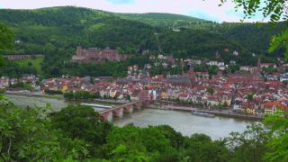 Link to Video | tourist destination, big city, Neckar, Germany, Heidelberg, city, tourist attraction, scenic viewpoint, Rhein-Neckar, Philosophenweg, Baden-Württemberg