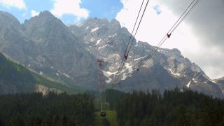 Link to Video | Upper Bavaria, landscape, Alps, aerial lift, cableway, Bayerische Zugspitzbahn Bergbahn, Germany, Werdenfelser Land, Wetterstein, Zugspitze, mountain range, wire rope, Transportmittel, mountain, Bavaria