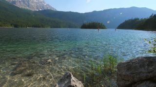 Link zum Video | Oberbayern, Landschaft, Garmisch-Partenkirchen, Gewässer, Deutschland, See, Grainau, Werdenfelser Land, Eibsee, Wettersteingebirge, Gebirge