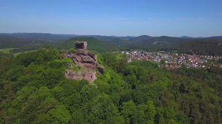 Link zum Video | Sandstein, Burgruine, Deutschland, Burg Drachenfels, Pfalz, Wald, Busenberg, Pfälzerwald, Wasgau