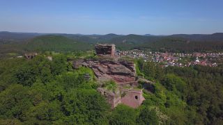 Link to Video | sandstone, castle ruin, Germany, Drachenfels Castle, Palatinate, forest, Busenberg, Palatinate Forest, Wasgau