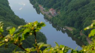 Link to Video | landscape, Cloef, tourist destination, Saarland, Saar, Germany, fog, river, Saarschleife, Mettlach, tourist attraction, nature, point of interest