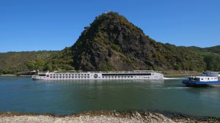 Link to Video | landscape, Rhineland-Palatinate, tourist destination, rock, maritime transport, Germany, river, Loreley, Sankt Goarshausen, tourist attraction, Rhine