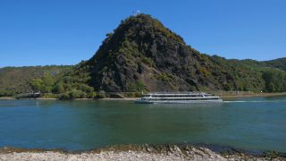 Link to Video | landscape, Rhineland-Palatinate, tourist destination, rock, maritime transport, Germany, river, Loreley, Sankt Goarshausen, tourist attraction, Rhine