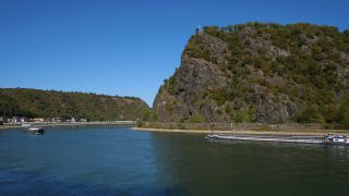 Link to Video | landscape, Rhineland-Palatinate, tourist destination, rock, maritime transport, Germany, river, Loreley, Sankt Goarshausen, tourist attraction, Rhine