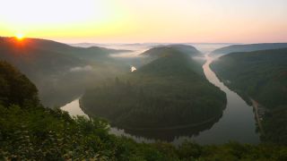Link to Video | landscape, Cloef, tourist destination, Saarland, Dreisbach, Saar, Orscholz, landform, fog, river, Saarschleife, Mettlach, natural watercourse, tourist attraction, nature, point of interest