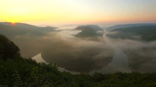 Link to Video | landscape, Cloef, tourist destination, Saarland, Dreisbach, Saar, Orscholz, landform, fog, river, Saarschleife, Mettlach, natural watercourse, tourist attraction, nature, point of interest