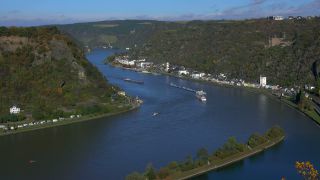 Link to Video | landscape, Rhineland-Palatinate, tourist destination, waterway, maritime transport, Germany, river, natural watercourse, Sankt Goarshausen, main stream, tourism destination, Rhine