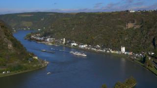 Link to Video | landscape, Rhineland-Palatinate, tourist destination, waterway, maritime transport, Germany, river, natural watercourse, Sankt Goarshausen, main stream, tourism destination, Rhine