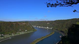 Link to Video | landscape, Rhineland-Palatinate, tourist destination, waterway, maritime transport, Germany, river, natural watercourse, Sankt Goarshausen, main stream, tourism destination, Rhine