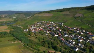 Link to Video | bird's-eye view, Rhineland-Palatinate, Saar, Germany, Ockfener Bockstein, wine-producing region, vineyard, viticulture, Ockfen, aerial shot, Ockfen, Mosel-Saar-Ruwer