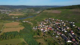 Link to Video | bird's-eye view, Rhineland-Palatinate, Saar, Germany, Ockfener Bockstein, wine-producing region, vineyard, viticulture, Ockfen, aerial shot, Ockfen, Mosel-Saar-Ruwer