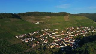 Link zum Video | Vogelperspektive, Rheinland-Pfalz, Saar, Deutschland, Ockfener Bockstein, Weinbaugebiet, Weinberg, Weinbau, Ockfen, Luftaufnahme, Ockfen, Mosel