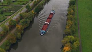 Link to Video | cargo ship, bird's-eye view, rubble, transport, cargo shipping, Saar, aerial shot, industrial sector