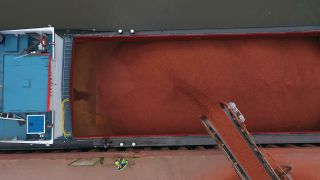 Link to Video | cargo ship, bird's-eye view, rubble, transport, cargo shipping, Saar, aerial shot, industrial sector
