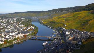 Link to Video | Rhineland-Palatinate, Bernkastel-Kues, Moselle, Germany, wine-producing region, vineyard, viticulture, river, Mosel-Saar-Ruwer, Moselle Valley