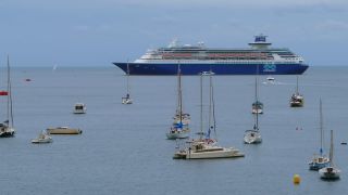 Link to Video | maritime transport, sea voyage, French Riviera, passenger ship, Villefranche-sur-Mer, cruise ship, Mediterranean Sea, travel, Mediterranean Basin, transport