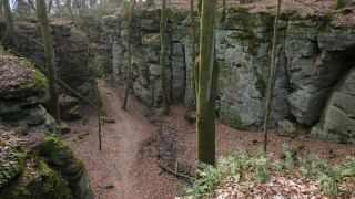 Link to Video | landscape, Rhineland-Palatinate, tourist destination, rock, Eifel, Germany, chine, Ernzen, forest, gorge, Ernzen, tourist attraction, Devil's Gorge (Eifel), nature, point of interest