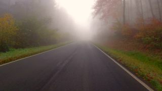 Link to Video | landscape, Verkehr, visibility, Fahren, mode of transport, road, fog, vehicle, visibility, transport, nature, thoroughfare