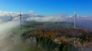 Link to Video | landscape, technology, renewable energy, energy supply, wind farm, umwelt, wind turbine generator system, wind power in Germany, fog, wind power, wind turbine, wind energy, nature, environmental protection, milieu
