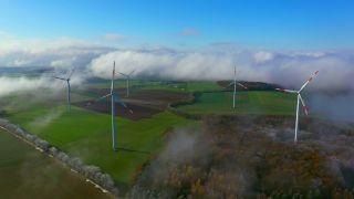 Link to Video | landscape, technology, renewable energy, energy supply, wind farm, umwelt, wind turbine generator system, wind power in Germany, fog, wind power, wind turbine, wind energy, nature, environmental protection, milieu